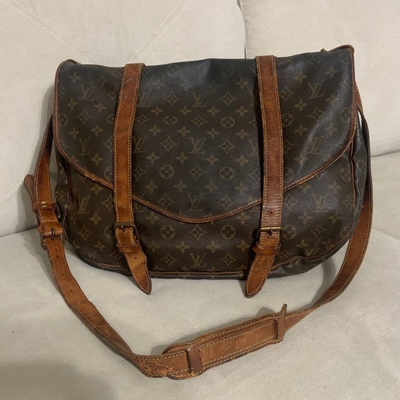 Louis Vuitton LV Crossbody Monogram Messenger Oversized Bag, Saumur 43 Brown - Picture 1 of 11